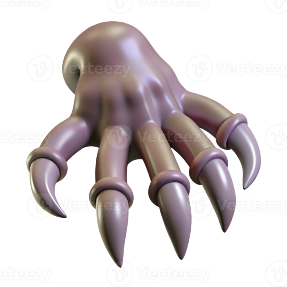 wonderful minimalist Alien creature hand with sharp claws, high quality png