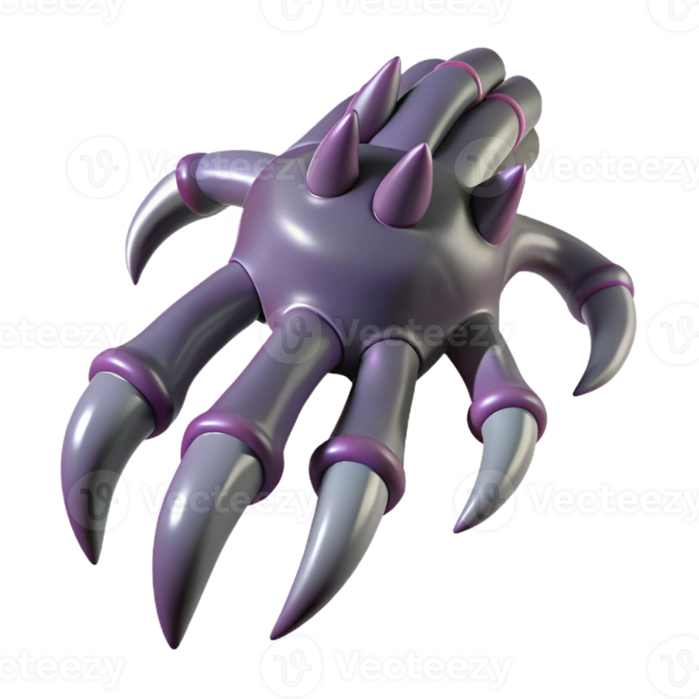 extraordinary traditional Alien creature hand with sharp claws, genuine png