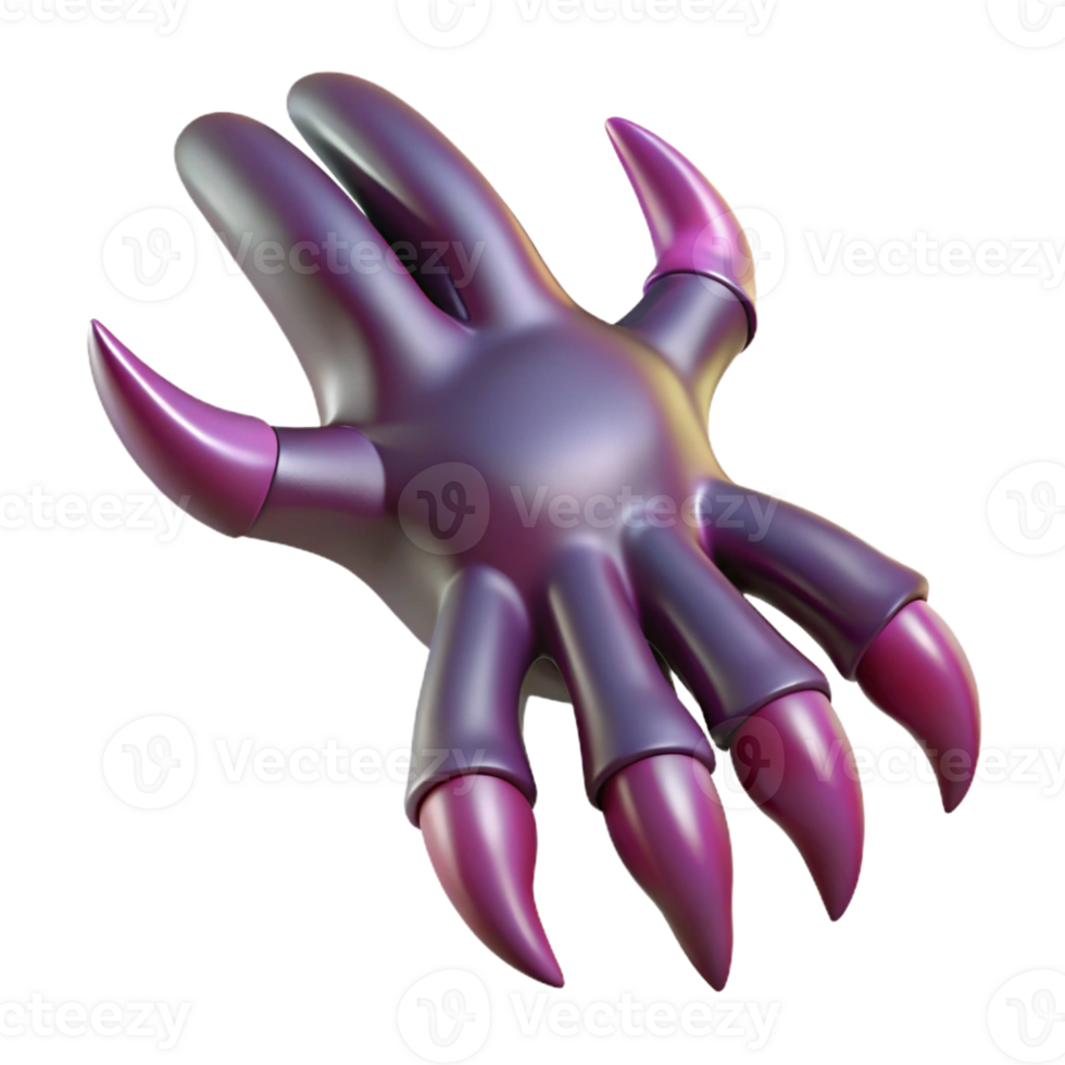 impressive classic Alien creature hand with sharp claws, high quality png