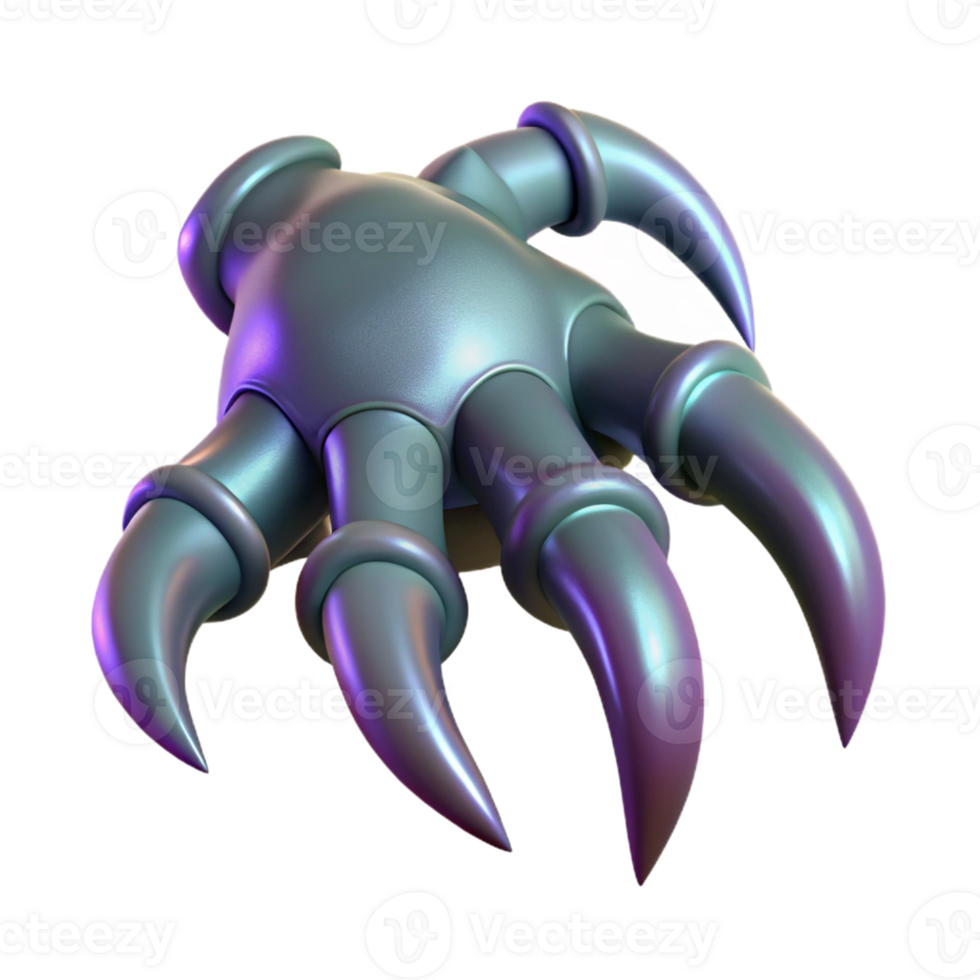 serene artistic Alien creature hand with sharp claws, original png