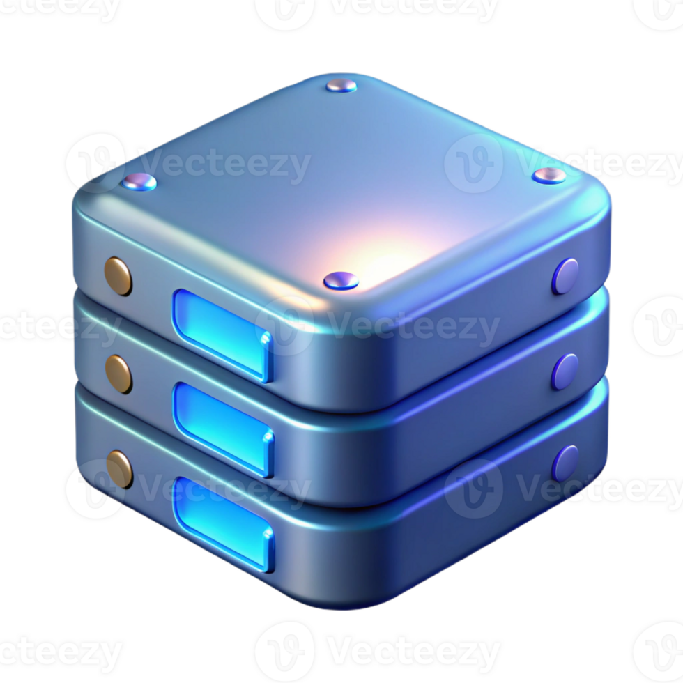 vibrant contemporary High-tech data storage device with blinking lights, high resolution png
