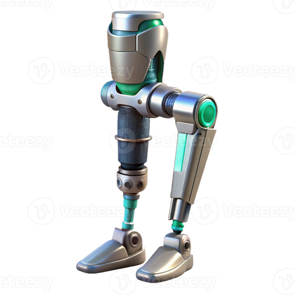 serene artistic Cybernetic exoskeleton leg with hydraulics, 4K png