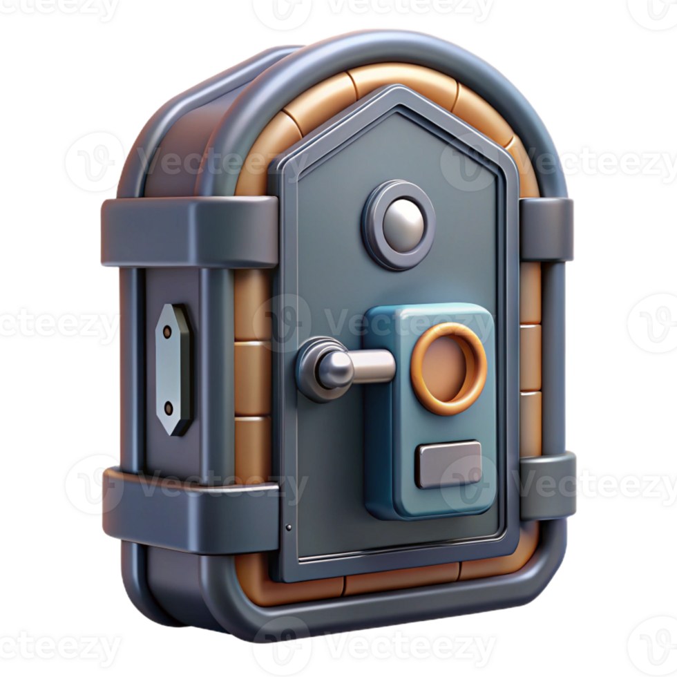 impressive artistic Detailed spaceship door with locking mechanism, high quality png