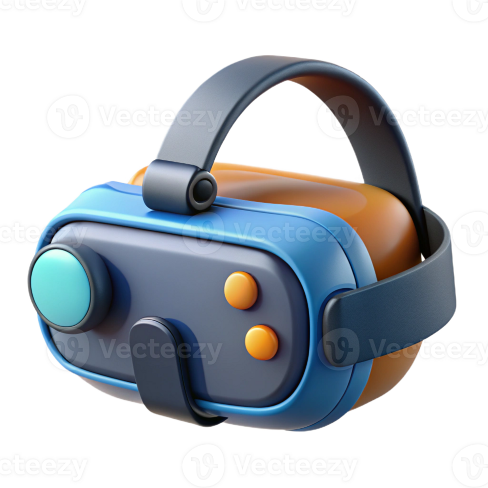 beautiful abstract High-tech virtual reality headset with sensors, high quality png