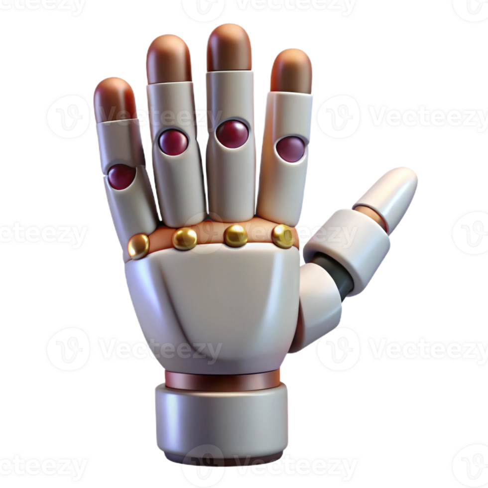 impressive traditional Cybernetic exoskeleton hand with articulated fingers, 4K png