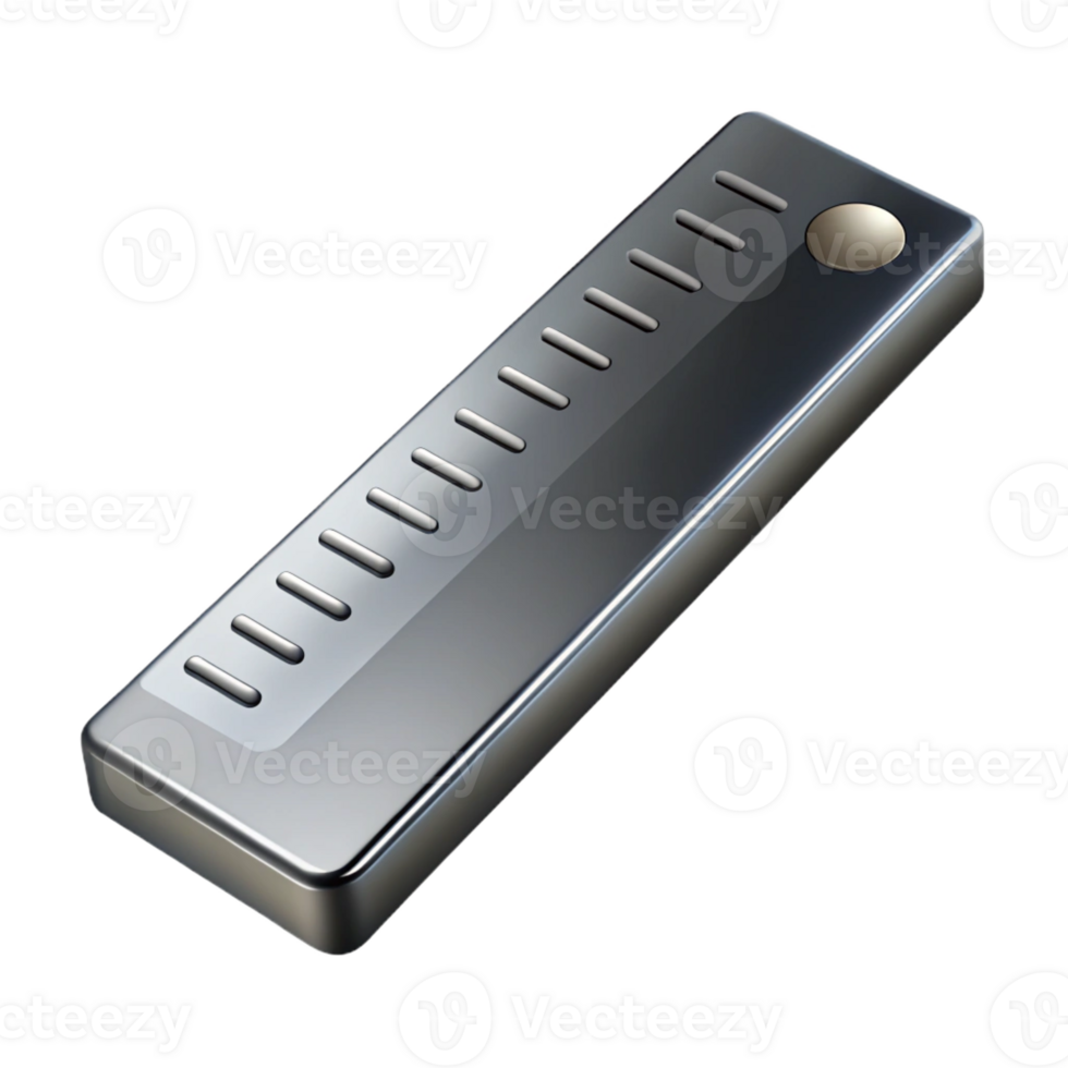 serene creative Architectural scale ruler, stainless steel, detailed png