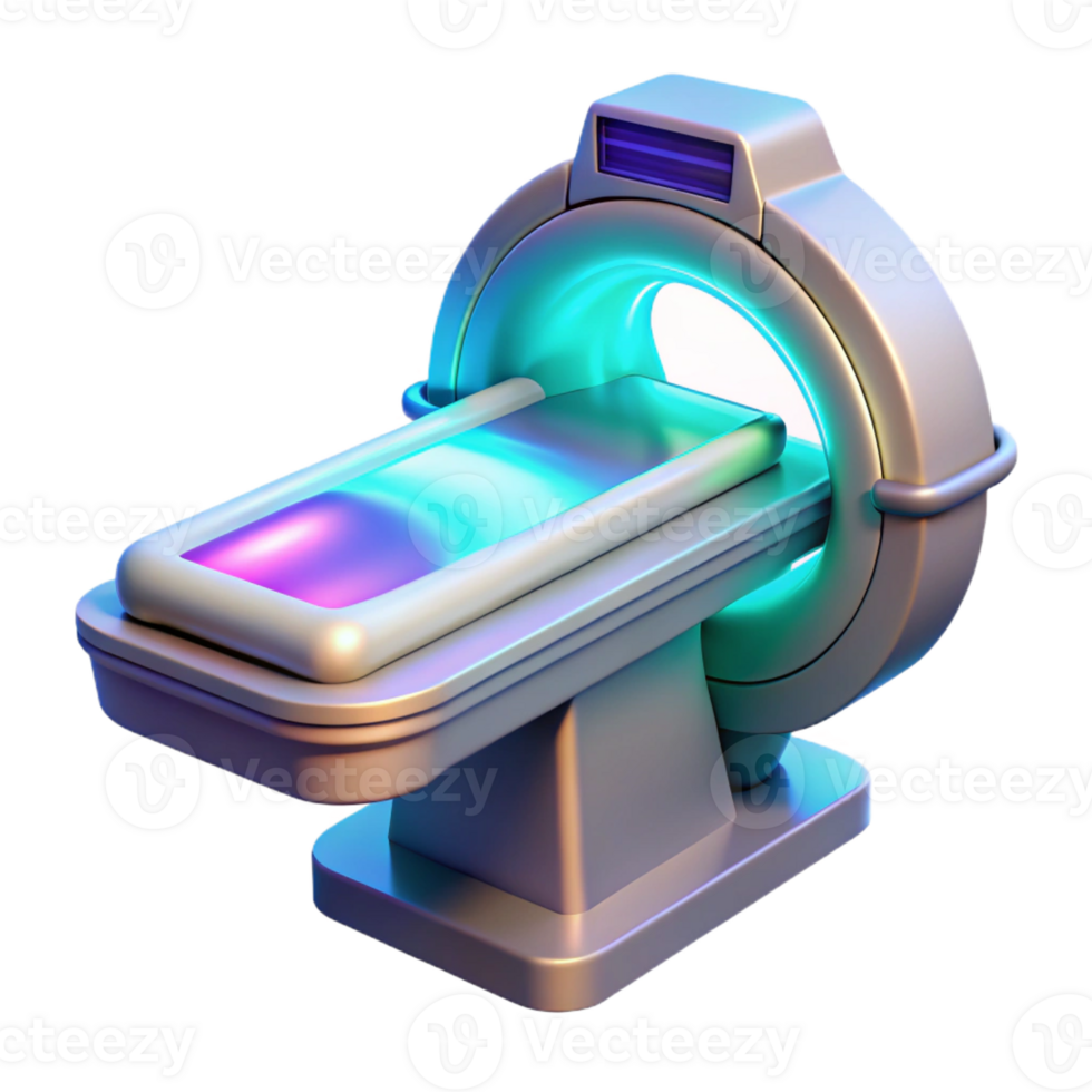 vibrant contemporary Advanced medical scanner with holographic display, high quality png