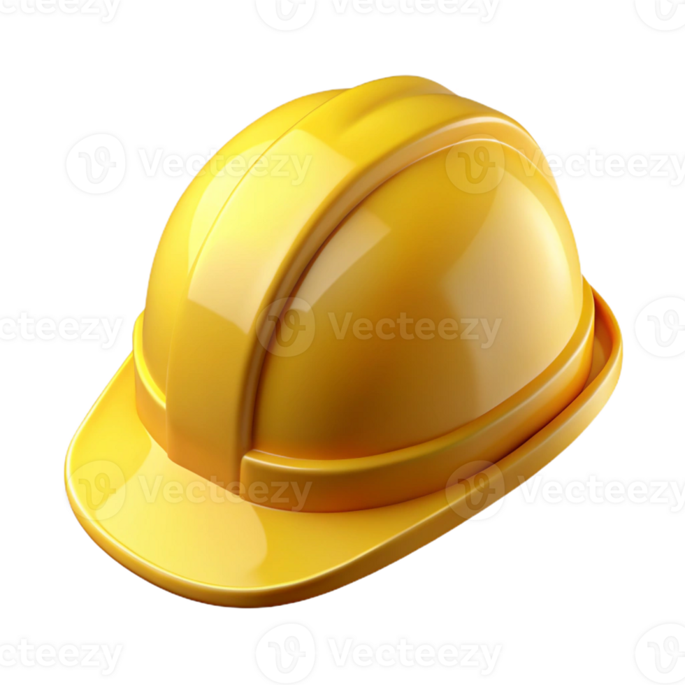 vibrant creative Construction helmet, yellow, hard hat, detailed png