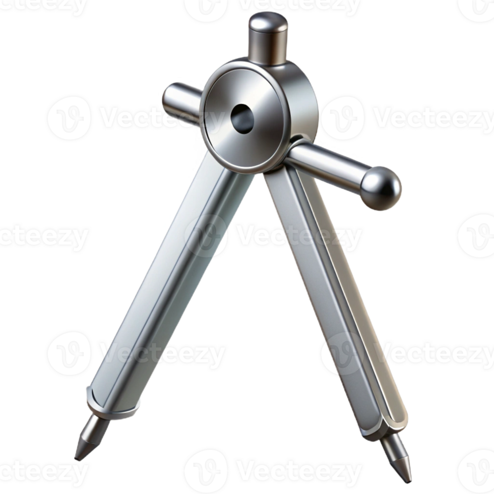 extraordinary modern Set of drafting compasses, metallic, high quality png