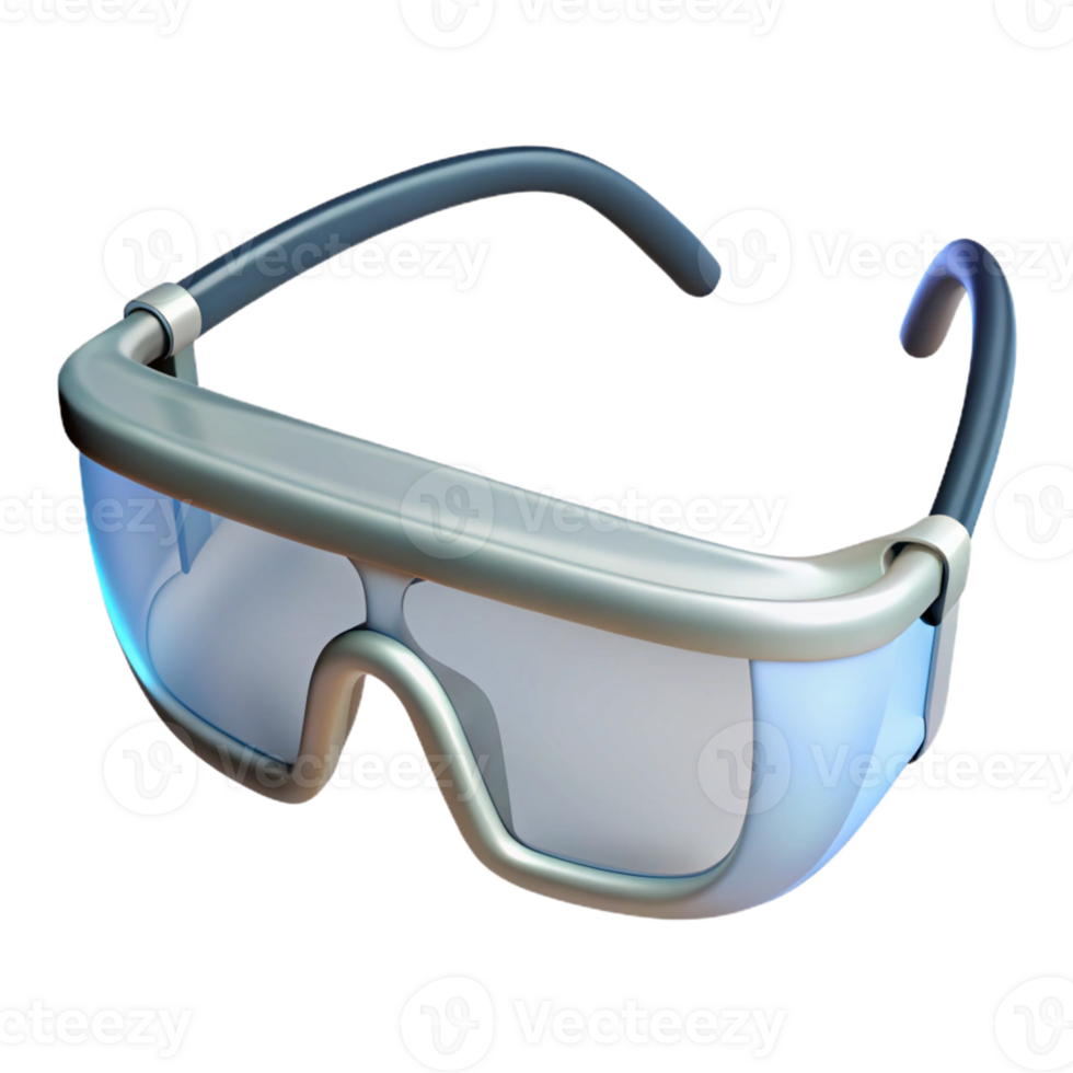 vibrant minimalist Pair of safety glasses, clear lenses, authentic png