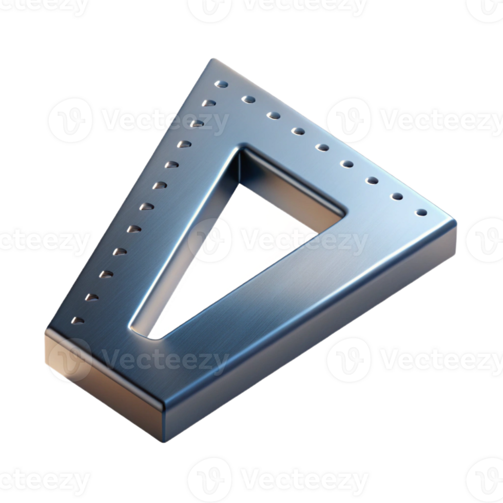 elegant creative Carpenter's square, metal, right angle, detailed png