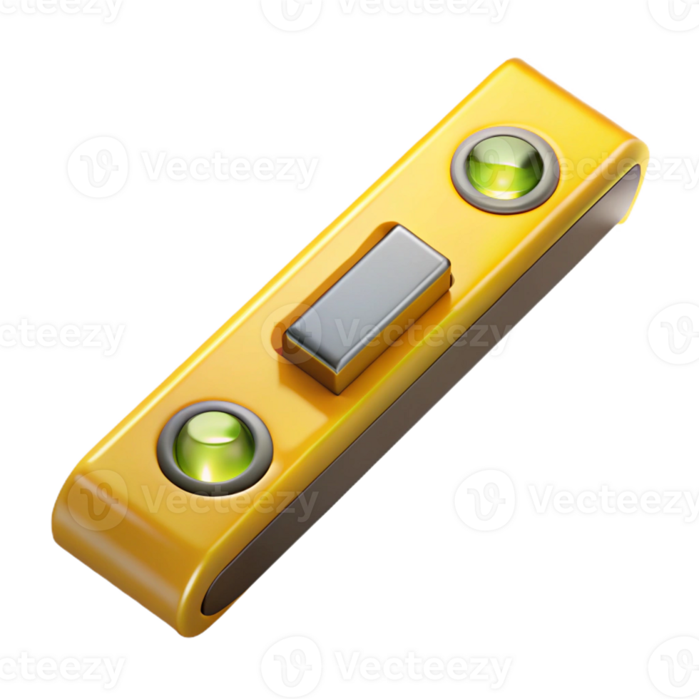 beautiful abstract Level tool, spirit level, yellow, authentic png