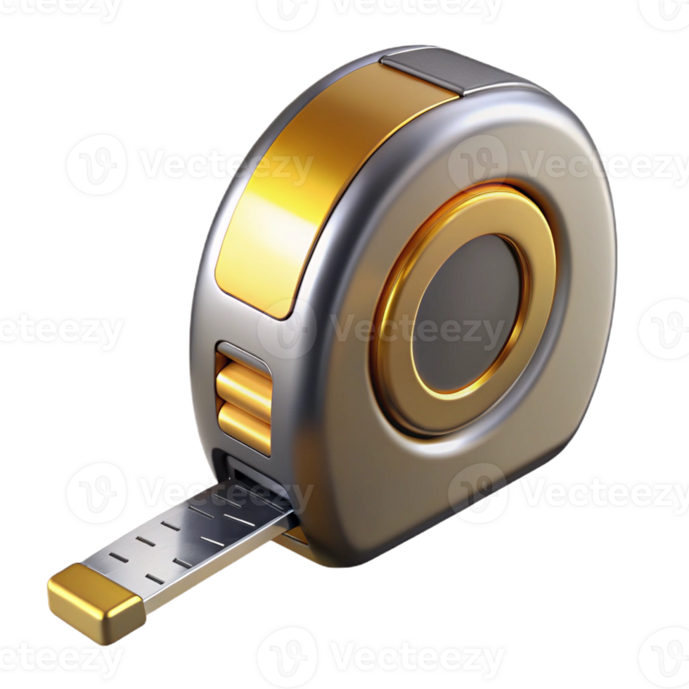 wonderful artistic Tape measure, extended, metallic, premium png