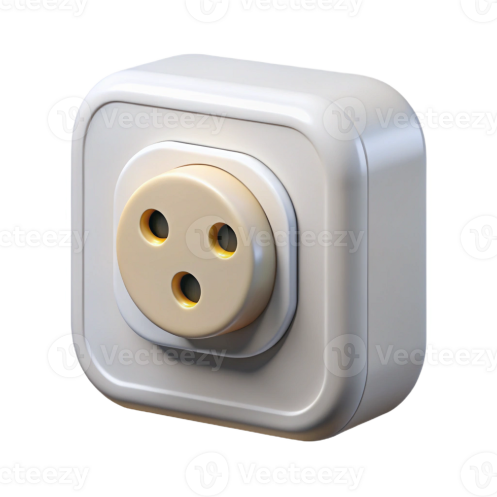dramatic contemporary Electrical outlet, US standard, white, genuine png