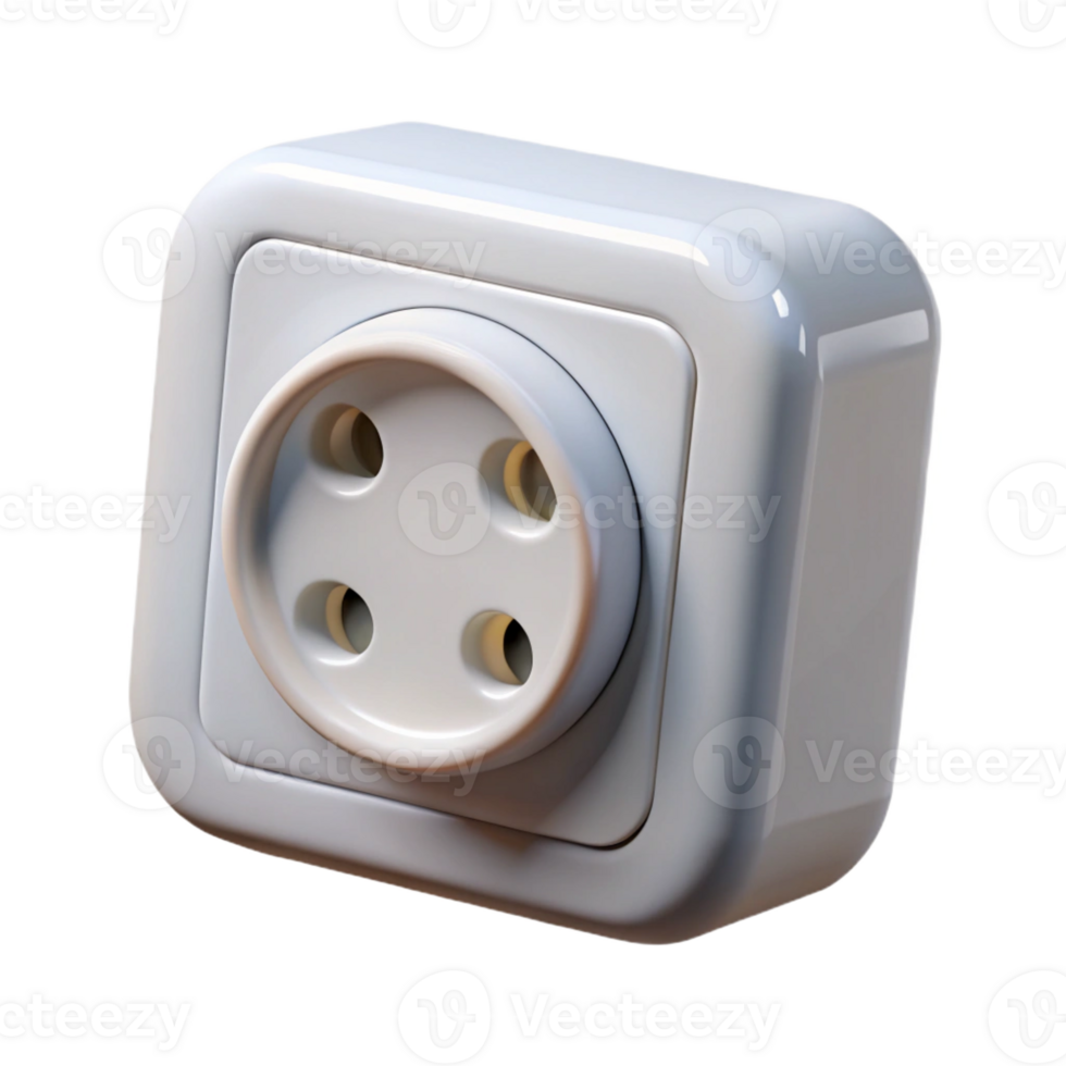 magnificent rustic Electrical outlet, US standard, white, high quality png