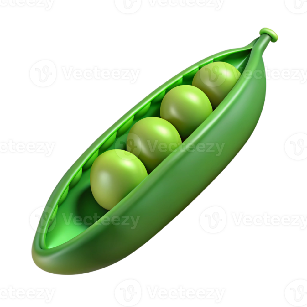 elegant vintage Green pea pod open professional png