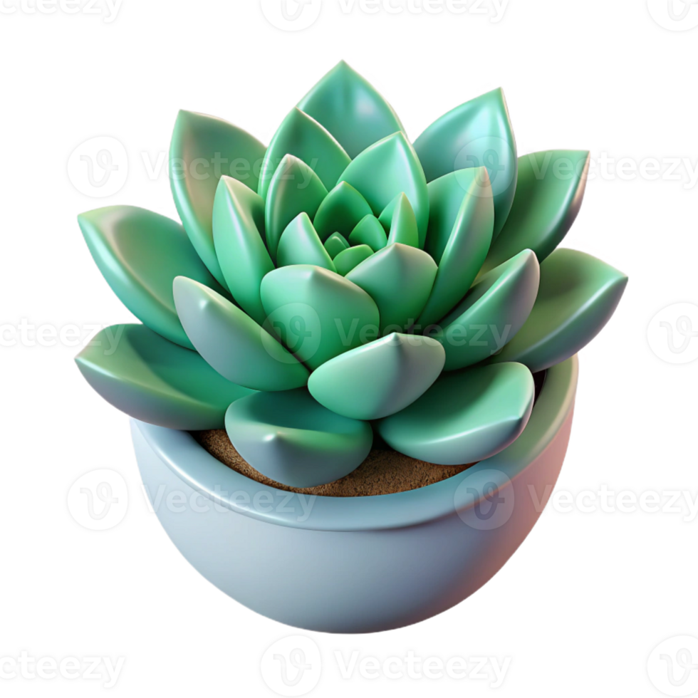 vibrant minimalist Succulent plant high resolution png