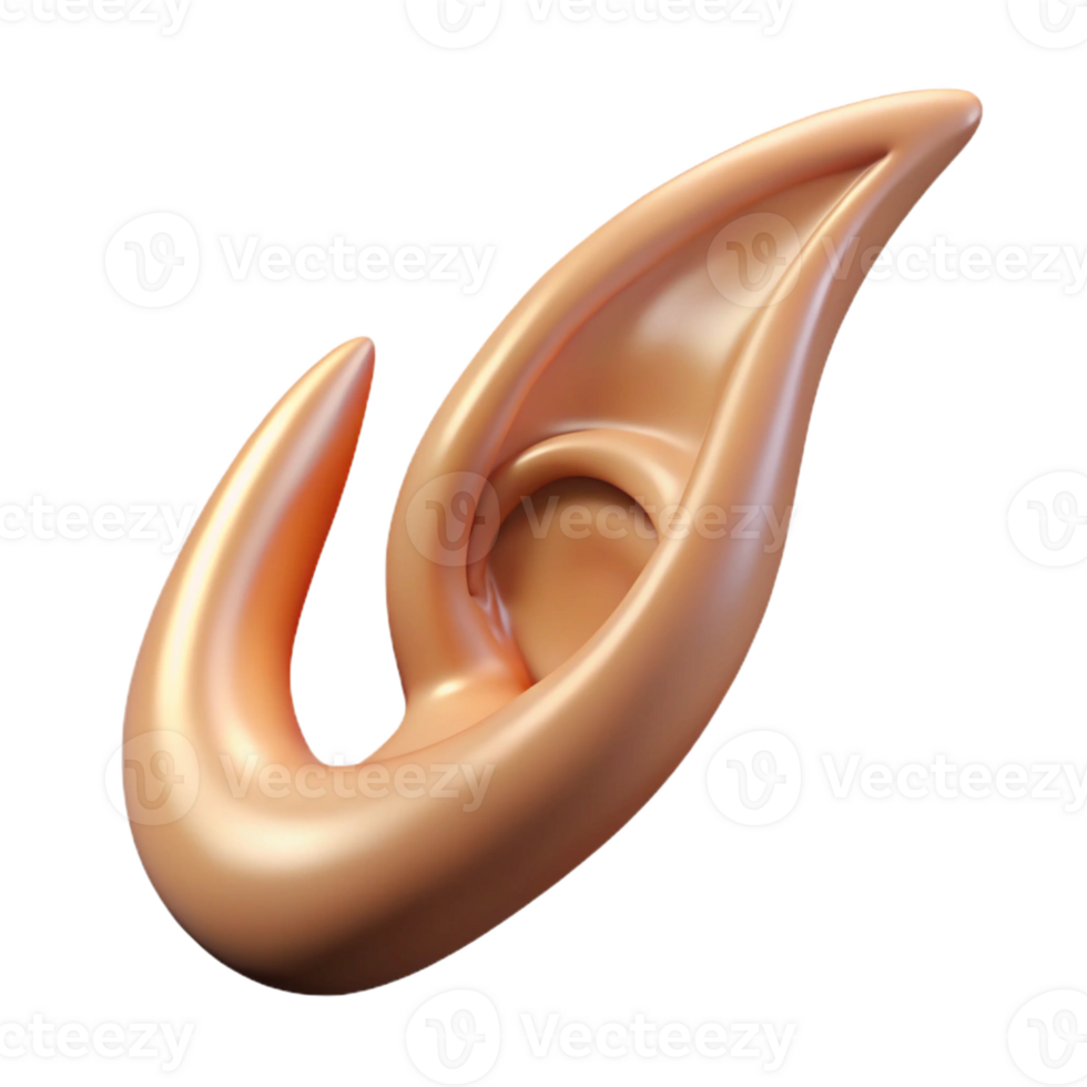 elegant classic A single, pointed elf ear exclusive png