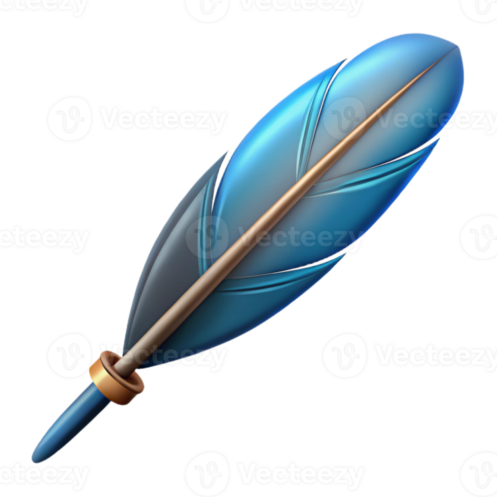 dramatic contemporary A single, detailed feather pen professional png