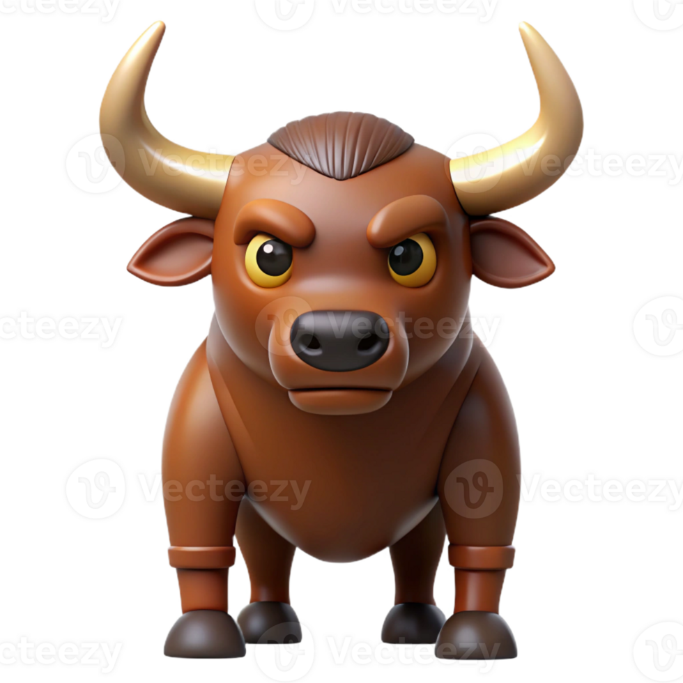 vibrant contemporary Minotaur, bull-headed monster, isolated, original png