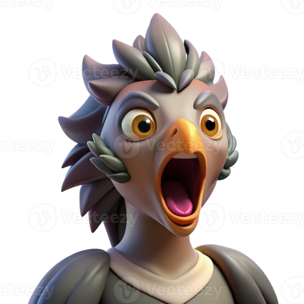 beautiful minimalist Harpy, bird-woman creature, screeching, high resolution png