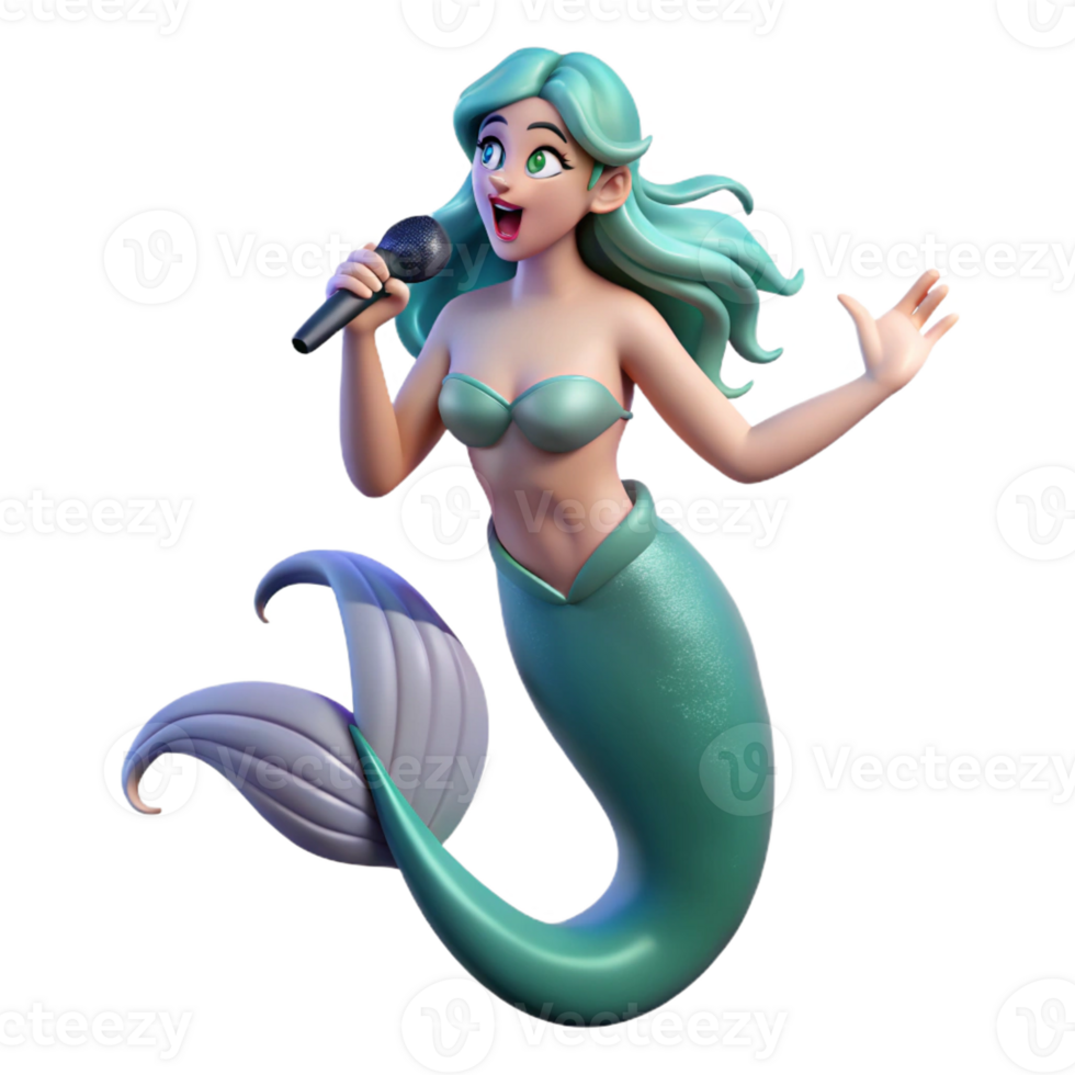wonderful artistic Siren, alluring sea nymph, singing, high quality png