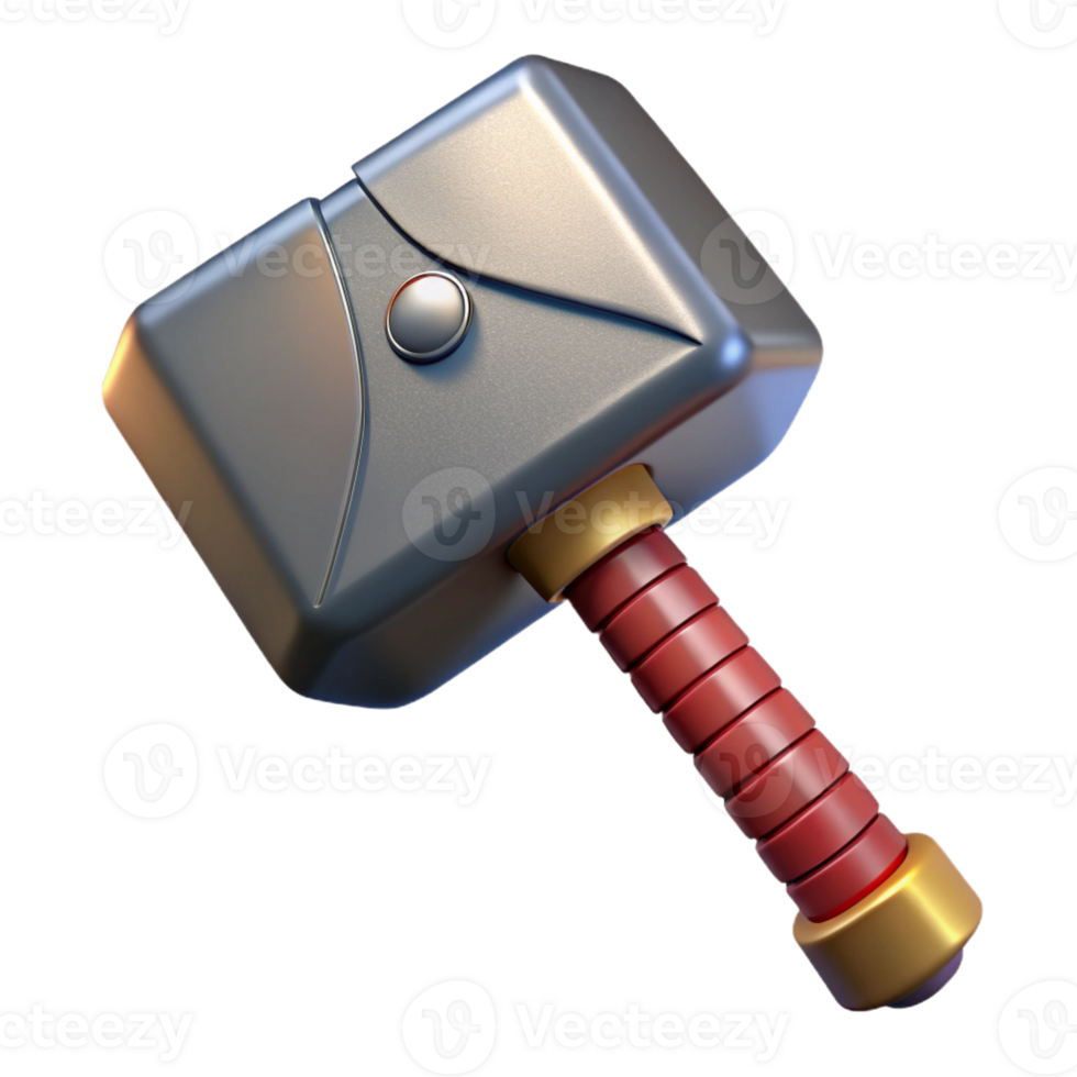 wonderful rustic Mjolnir, Thor's hammer, powerful, detailed png