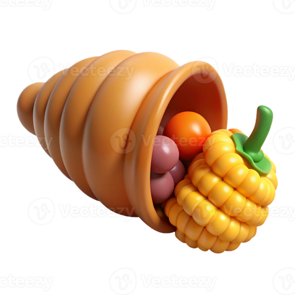 wonderful vintage Cornucopia, horn of plenty, overflowing, exclusive png