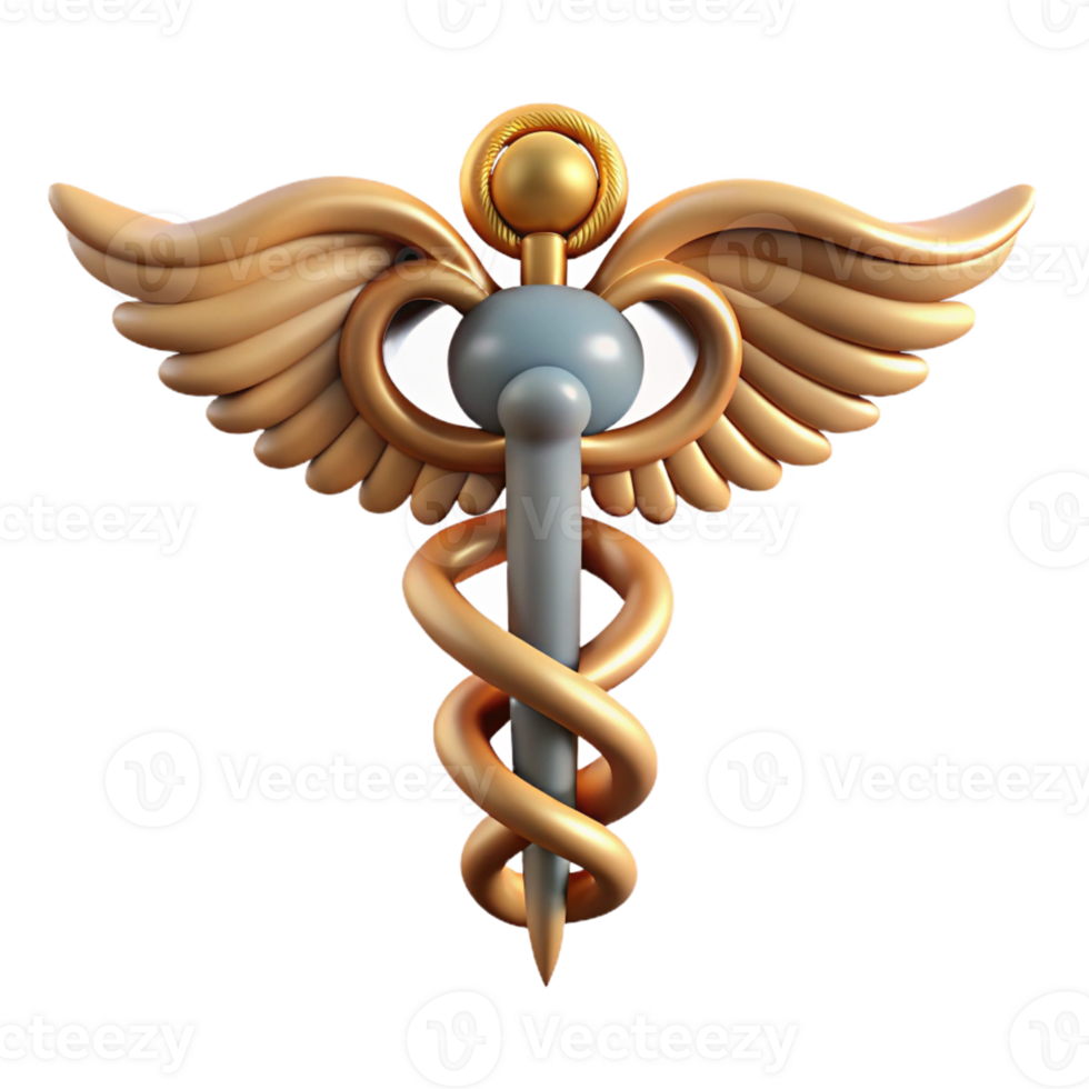 beautiful minimalist Caduceus, Hermes' staff, symbolic, detailed png