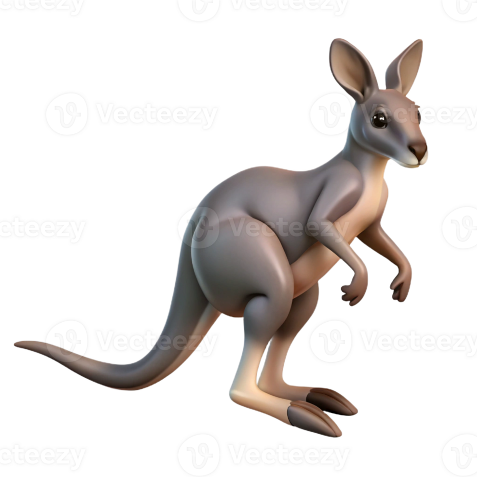stunning abstract A hopping Eastern Gray Kangaroo, original png