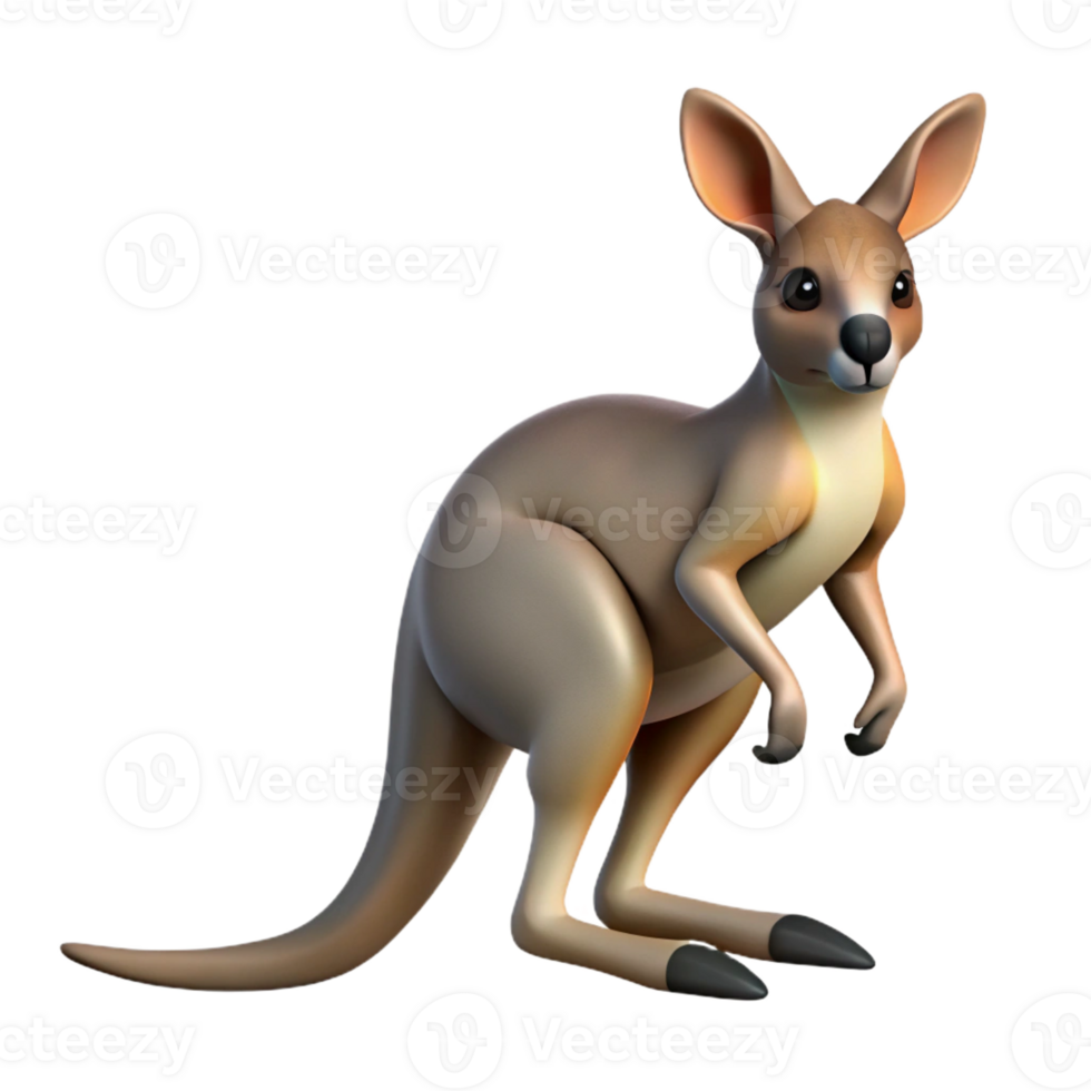 elegant rustic A hopping Eastern Gray Kangaroo, authentic png