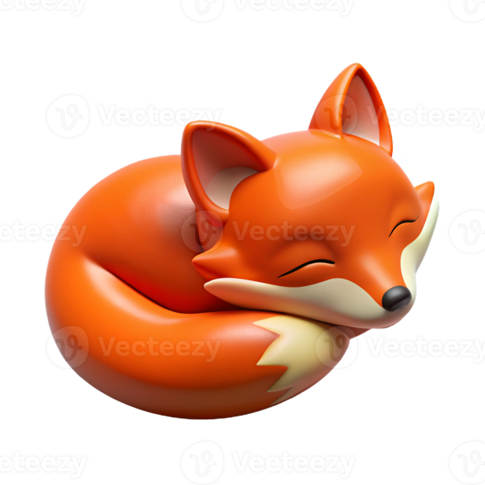 elegant abstract A sleeping Red Fox, authentic png