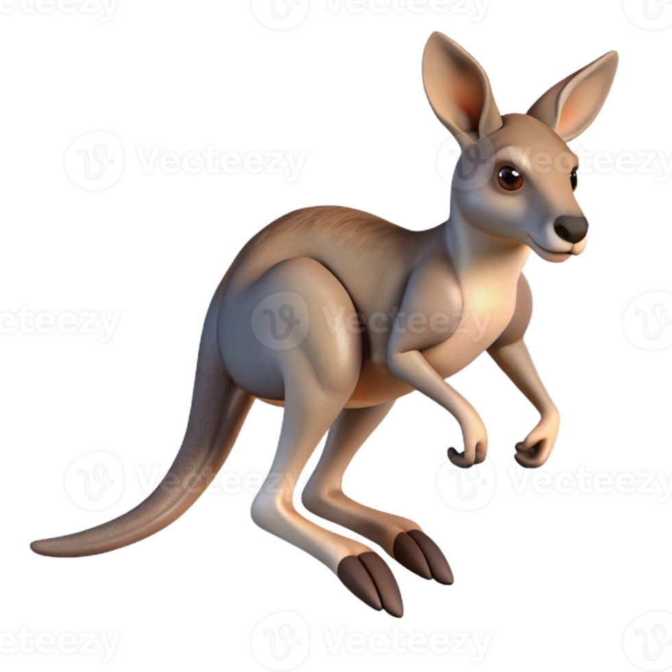 magnificent contemporary A hopping Eastern Gray Kangaroo, genuine png