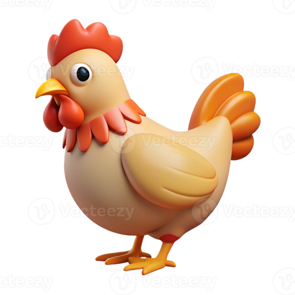 beautiful minimalist A chicken clucking, genuine png