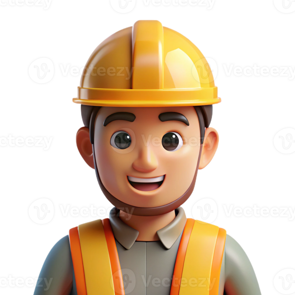 beautiful classic Construction worker wearing a hard hat high resolution png