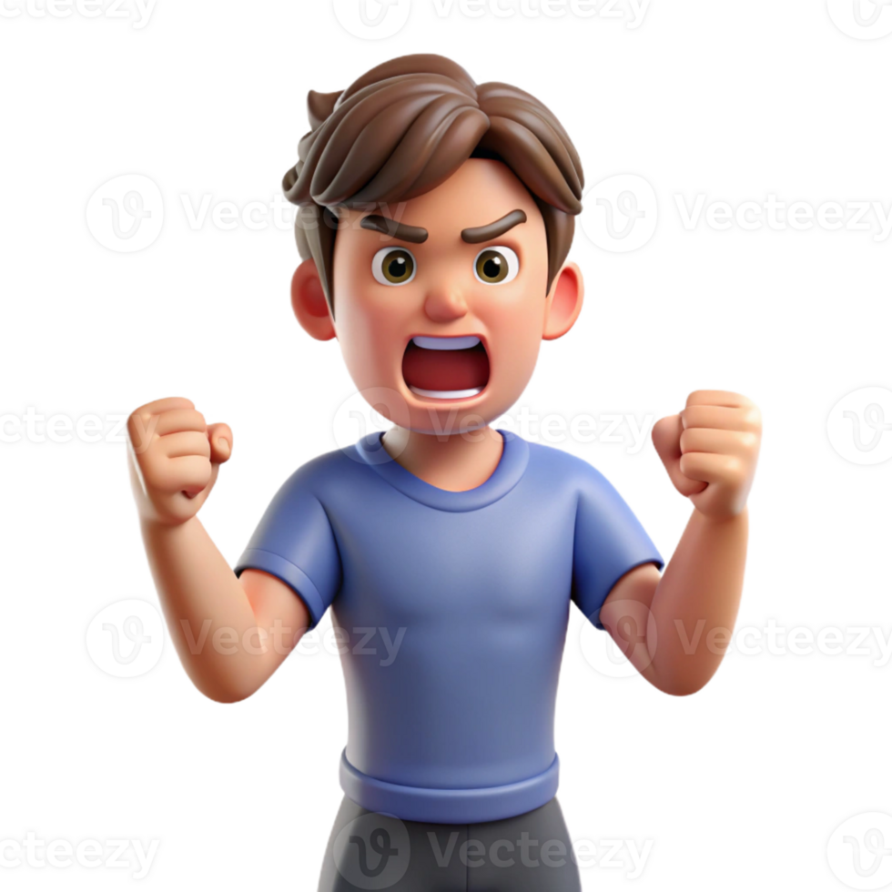 stunning modern Angry teenager with clenched fists genuine png