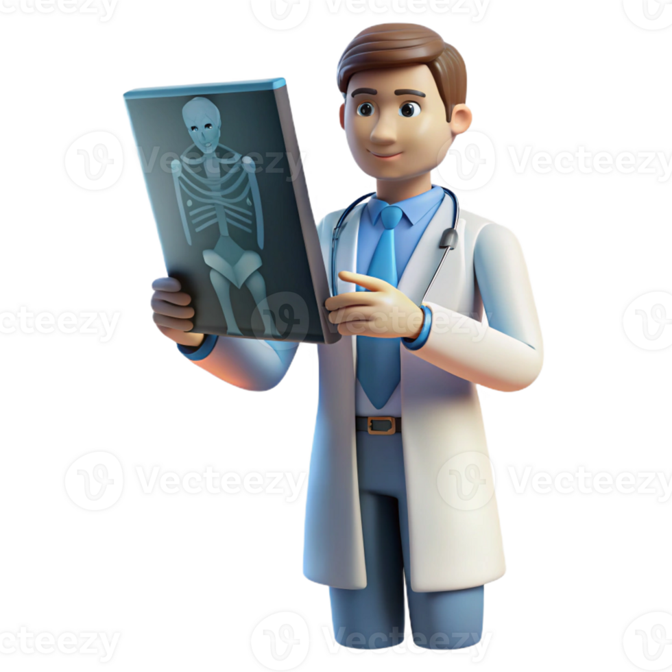 impressive creative Focused doctor examining an x-ray high quality png