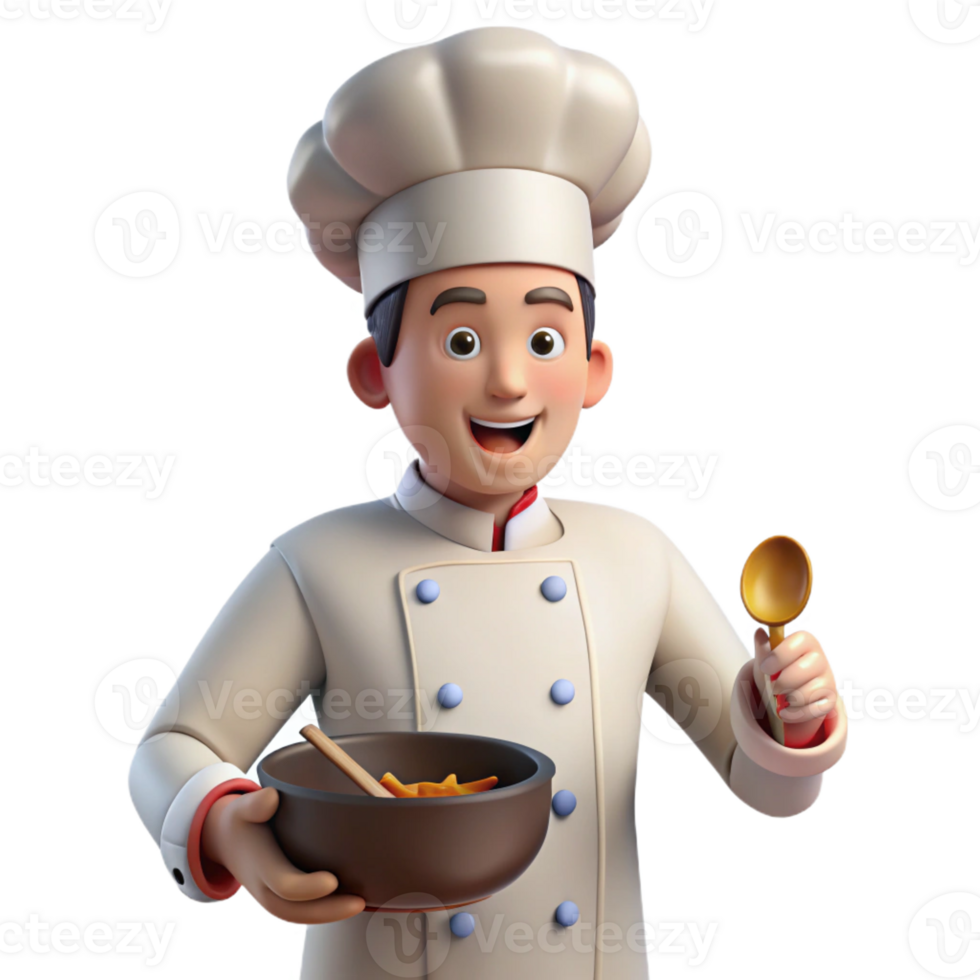 serene rustic Passionate chef preparing a meal premium png