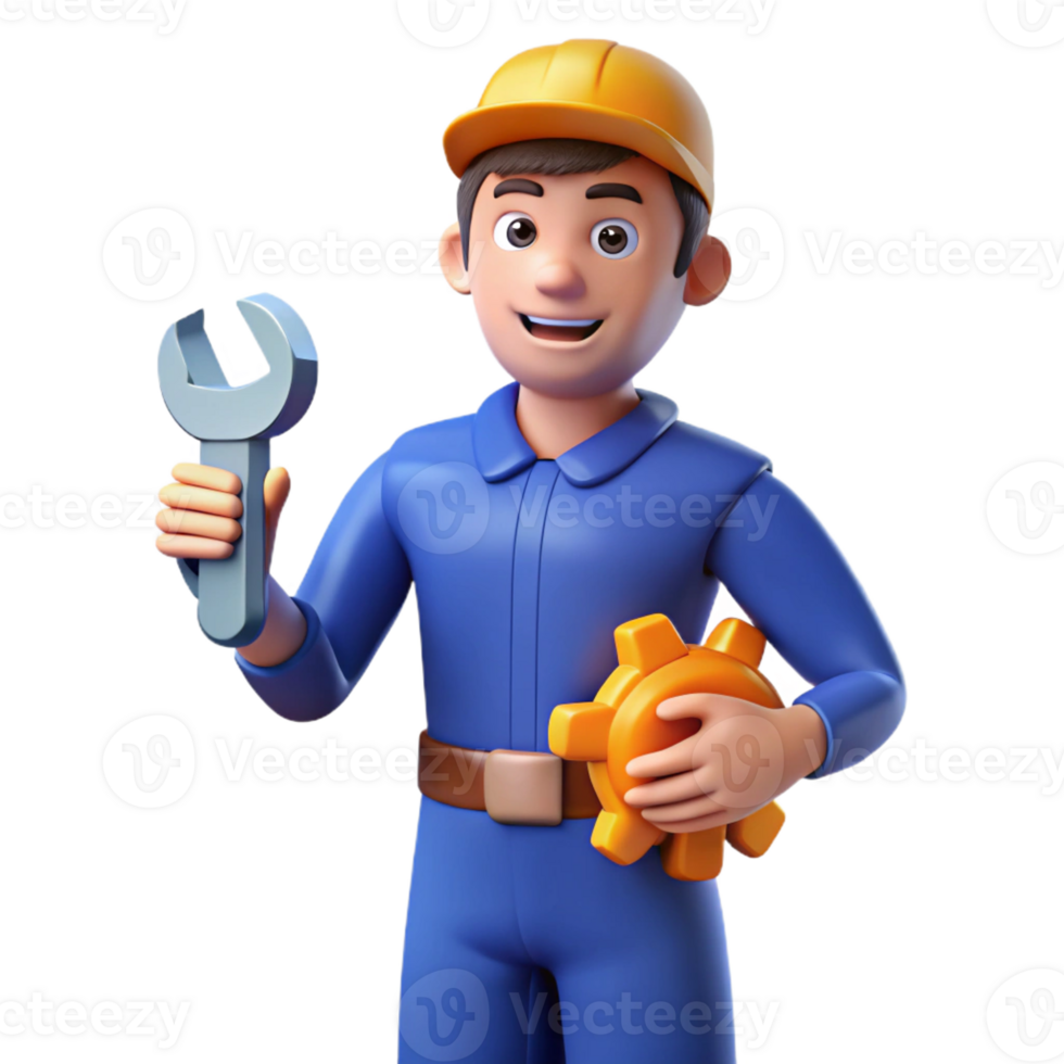 magnificent creative Resourceful mechanic troubleshooting a problem 4K png