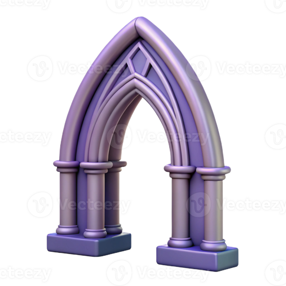 vibrant minimalist Archway, gothic style, 4K png
