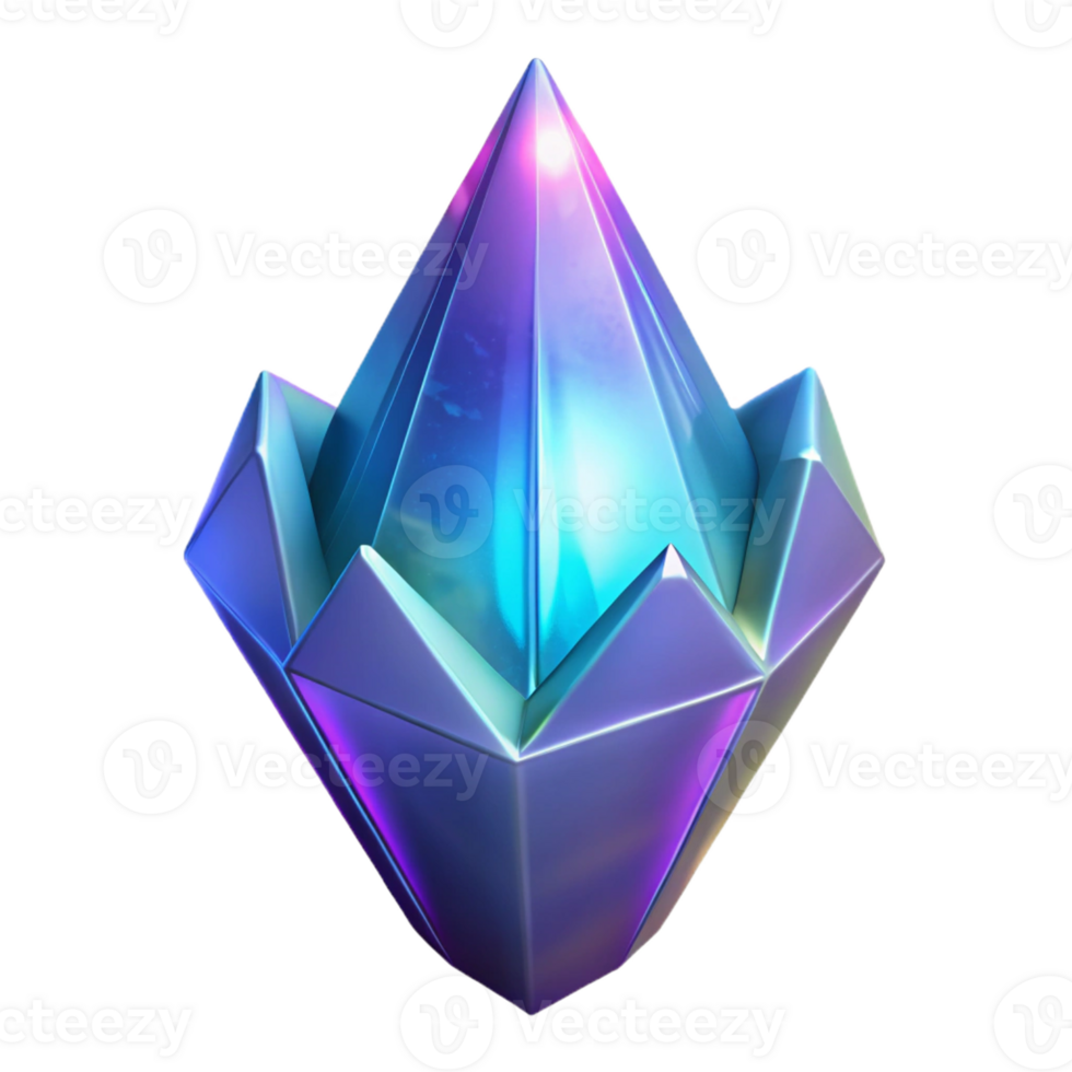 beautiful abstract Alien Crystal, glowing, unusual facets high quality png