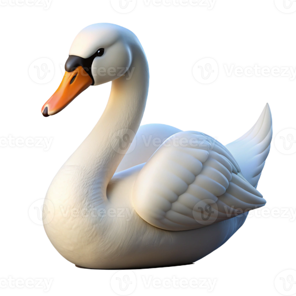 stunning rustic Swan, mute swan, graceful pose, detailed png