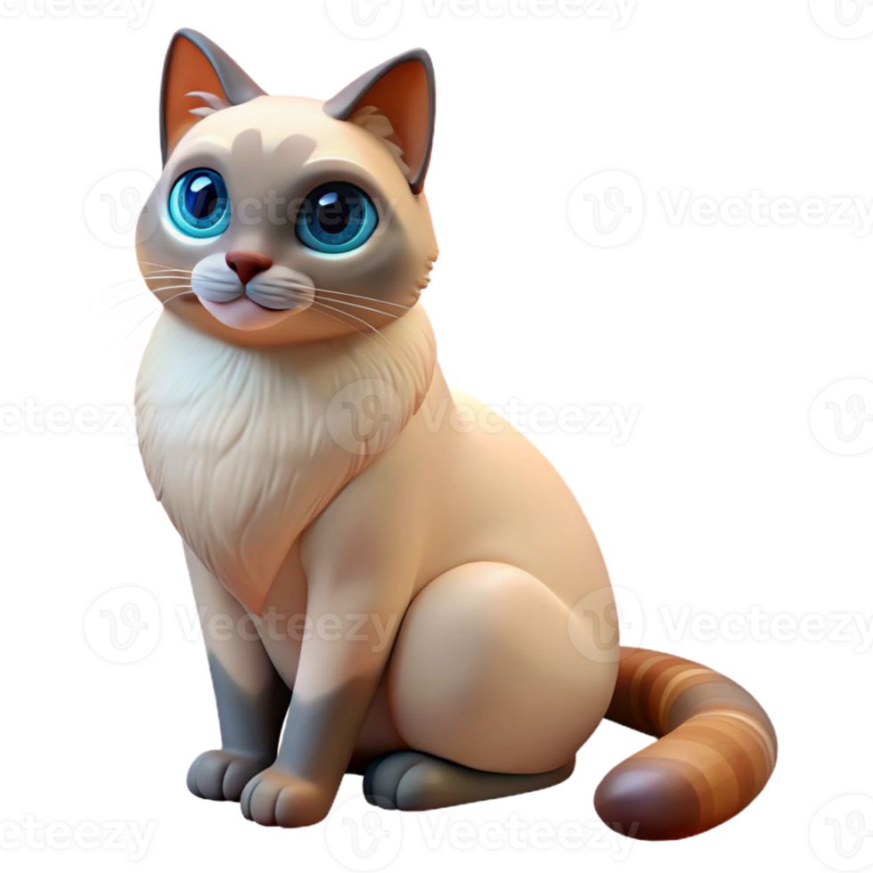 impressive minimalist Ragdoll cat, relaxed pose, high quality png