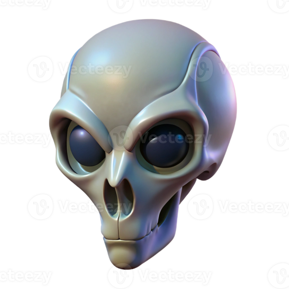 magnificent minimalist Alien skull, elongated, bony protrusions high quality png