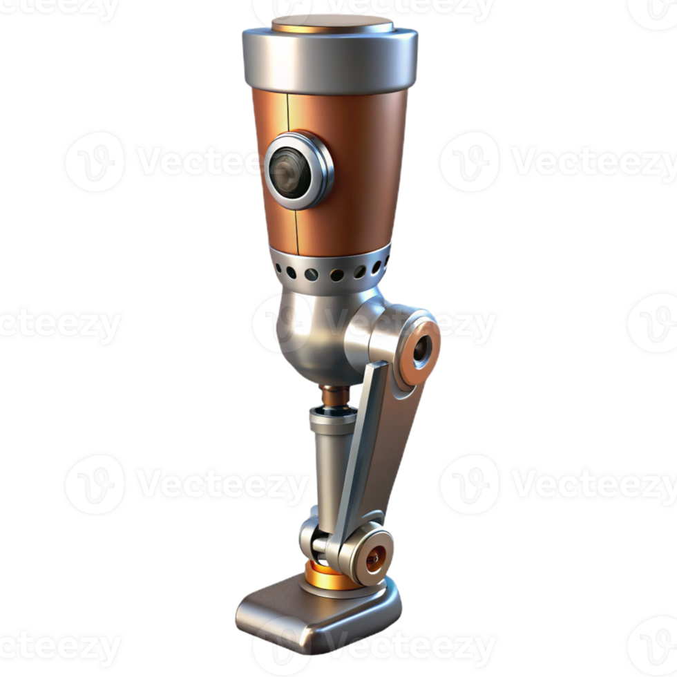 stunning abstract Bionic leg, metallic, hydraulic pistons authentic png