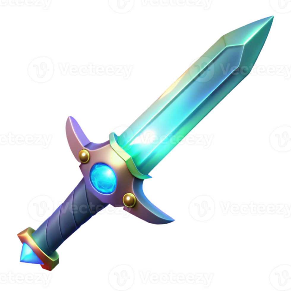 impressive traditional Energy sword, glowing blade, ornate hilt premium png