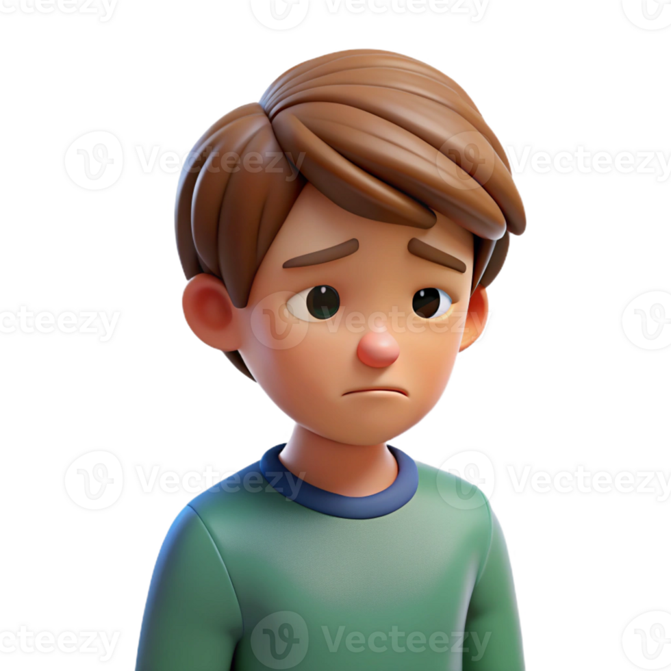 elegant traditional Sad teenager, looking down, original png