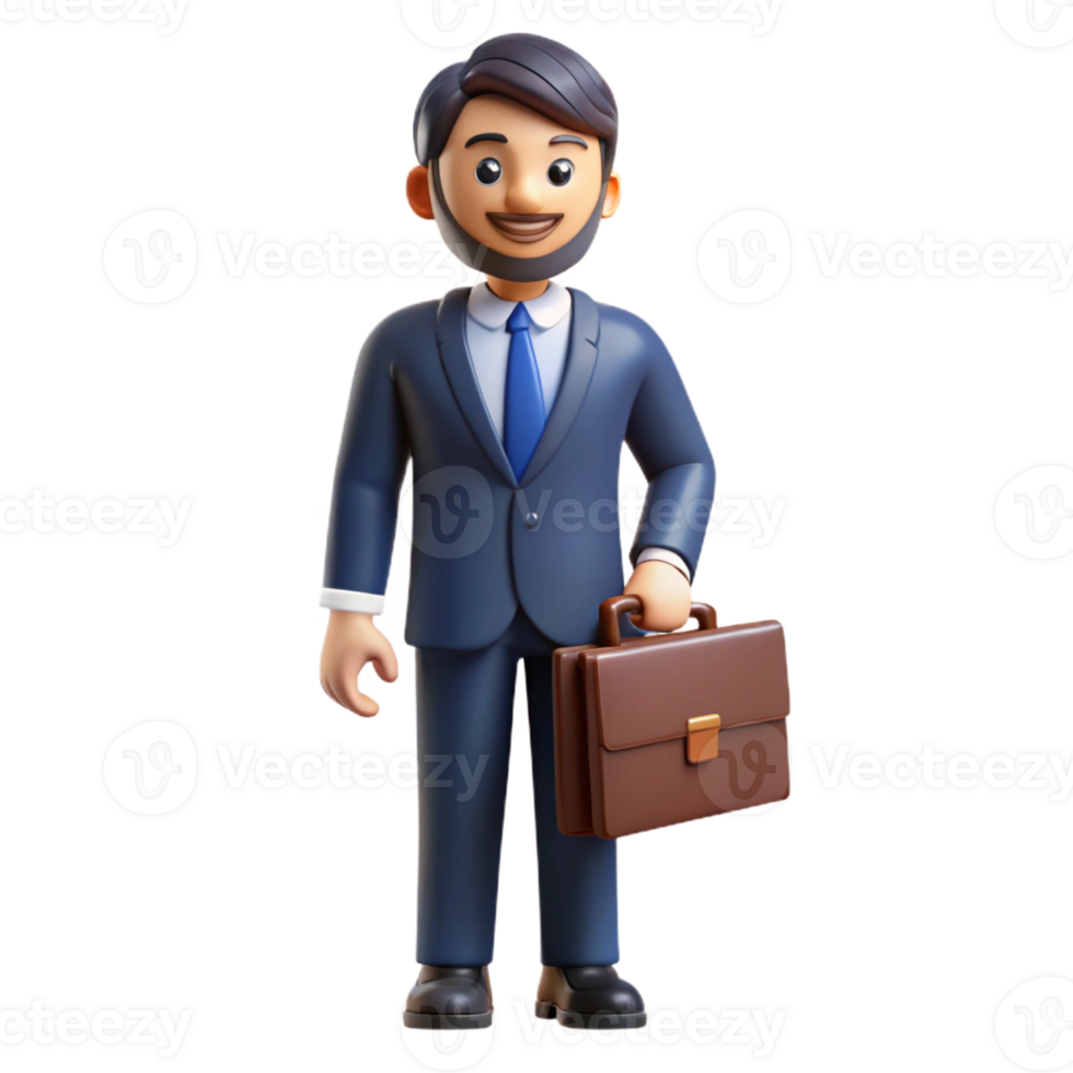wonderful artistic Serious lawyer, holding a briefcase, high quality png