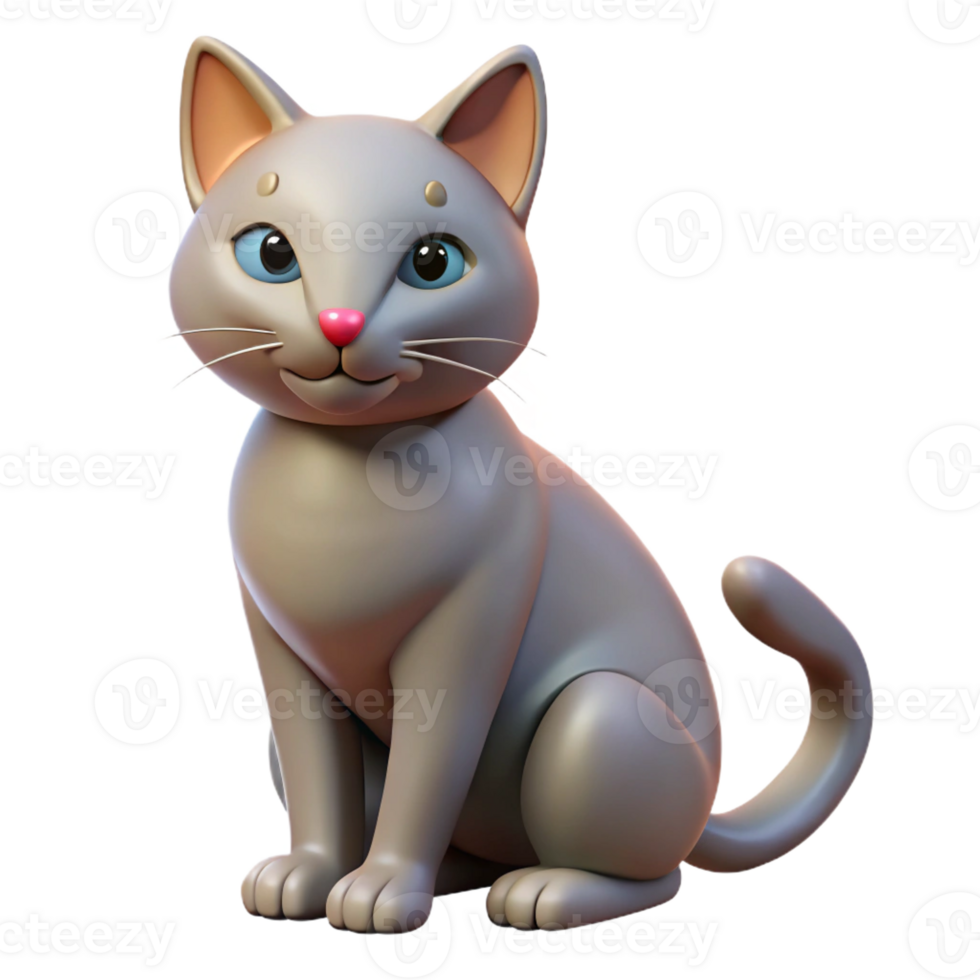 vibrant creative Elegant cat, grooming itself, premium png