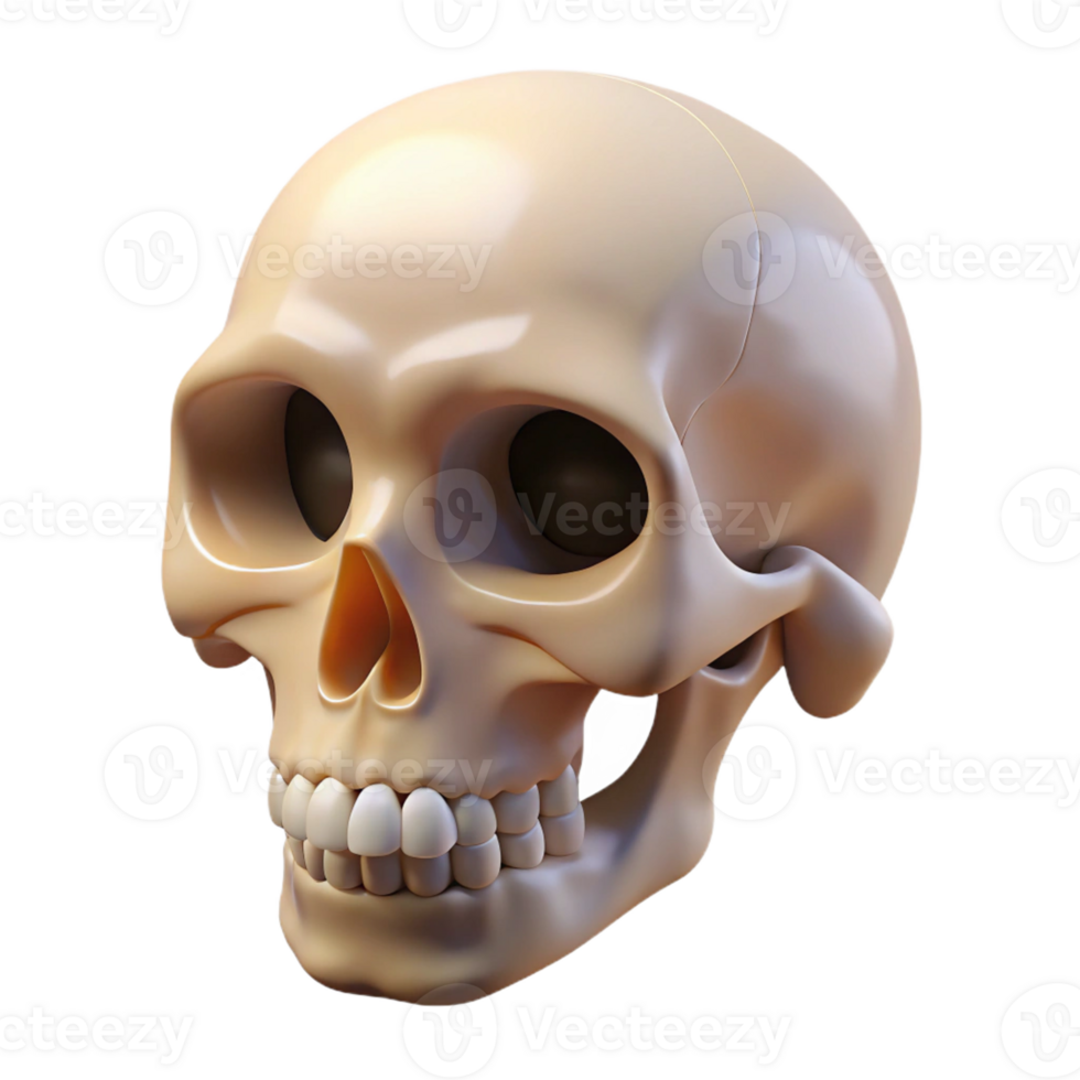 impressive rustic Human skull, bone structure, empty sockets, genuine png